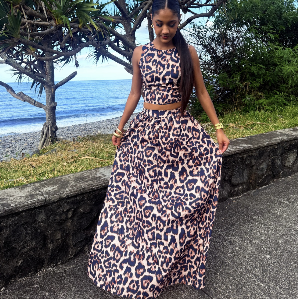 ENSEMBLE JUPE LÉOPARD