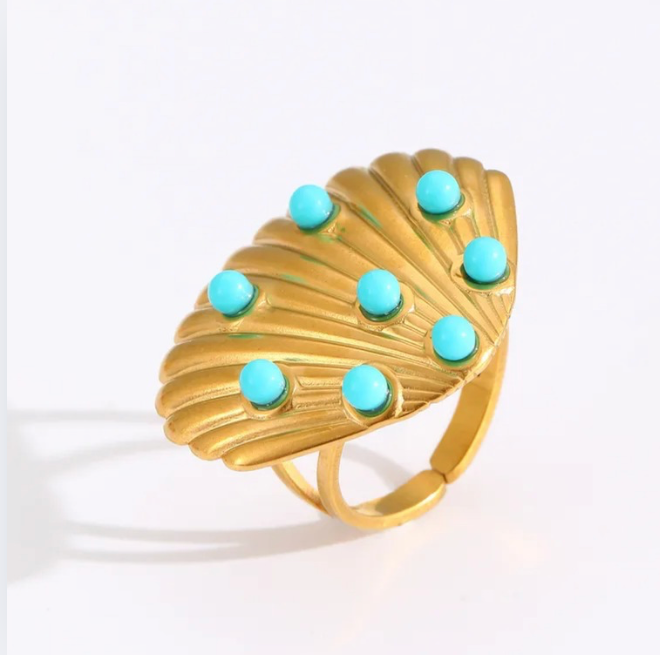 BAGUE PERLE BLEU