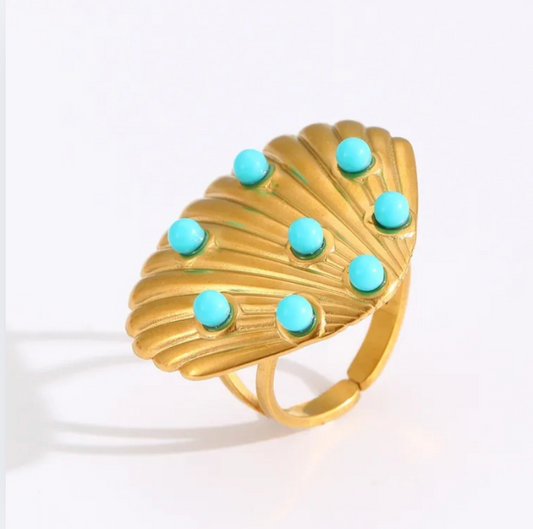 BAGUE PERLE BLEU
